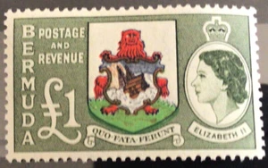 Bermuda Elizabeth 1953 £1 Lightly Mounted Mint SG150 Cat £48.00 in 2021 - Picture 1 of 2