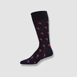 $30 Paul Smith Men's Black Graphic Print Italy Brian Toucan Dress Socks One Size - Picture 1 of 2
