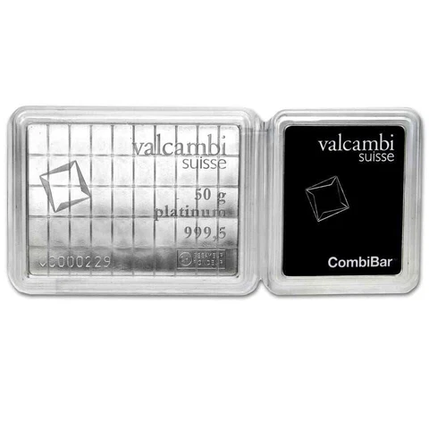 50x 1 gram Platinum CombiBar™ - Valcambi (In Assay) - SKU #75736 Cover
