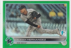 ELIESER HERNANDEZ /150 TOPPS 1ST FIRST EDITION GREEN FOIL MIAMI MARLINS #9 2022