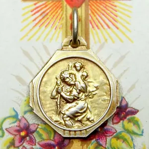 Französischer, antiker religiöser Anhänger. St. Anne d'Auray, St. Christopher. Medaille. - Bild 1 von 4