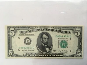 $5 FRN 1950C EC Block FR#1964 Gem Unc - Picture 1 of 1