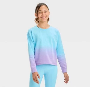 Girls' Lightweight Pullover Sweatshirt - All In Motion™ Blue M - Picture 1 of 2