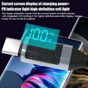 USB C Auf USB C Kabel PD 100W Schnellladekabel LED Ladegerät Anzeige C Typ L1M3 - Bild 1 von 19