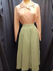 60's Gold Silk Blouse by Fashion Valley 70's Green Wool Skirt by The Villager M