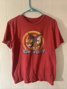 Camiseta Tom And Jerry Gráfica Roja Talla L Cuello Redondo Grande Dibujos Animados Manga Corta - Imagen 1 de 4