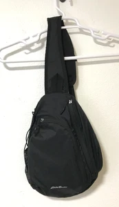Eddie Bauer Shoulder Sling Crossbody Backpack Black Rip Stop Black - Picture 1 of 20