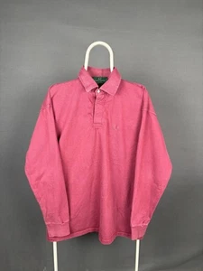 Camisa Polo Fred Perry Para Hombre Talla L Rosa Algodón Manga Larga Botón Delantero - Imagen 1 de 6