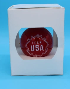 Palla rossa ornamento natalizio squadra olimpica USA con scatola originale - Foto 1 di 2