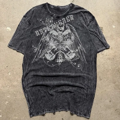 Camisa Reversible Emo Y2K Talla Grande Grunge Calaveras Gótica Foto 1 de 4