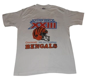 Vintage 1989 49ers Bengals Super Bowl Scores XXIII Miami T-Shirt Erwachsene XL - Bild 1 von 7
