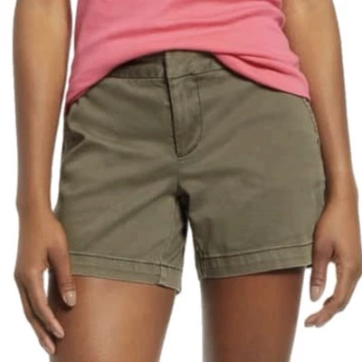 Caslon 5” Women’s Cotton Blend Twill Shorts in Olive/Camo Green Mid Rise Size 0  - Image 1 of 4