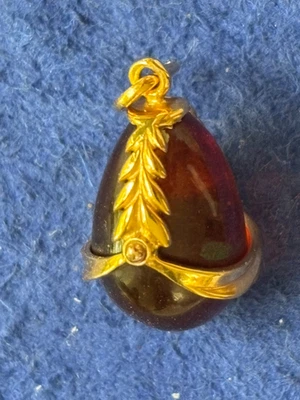GOLD, PENDANT, AMBER, GOLD 14K (585) ,POLOGNE - Image 1 of 4