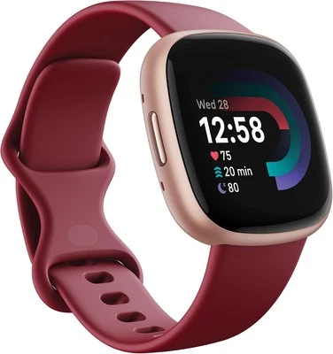 Fitbit Versa 4 Smartwatch in Rot, Bluetooth, GPS, Aluminiumgehäuse - Bild 1 von 4