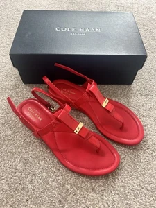 Cole Haan Women's Shoes Sandals Size UK 5 US 7B Red Leather - Picture 1 of 3