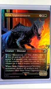 Magic The Gathering Jurassic Park World Borderless Foil 11 Grim Giganotosaurus - Picture 1 of 2