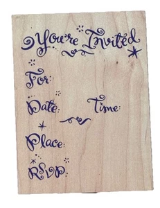 Timbro gomma legno invito festa tema fata fantasia stravagante You’re Invited - Foto 1 di 3
