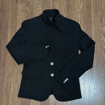 Chaqueta Blazer Uniqlo Pequeña S Negra Para Mujer 100% Algodón Tejida Negocios Informal Foto 1 de 4