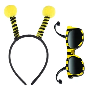 Women Men and Kids Party Costume Cosplay Accessory Bee for Head Hoop Glasses Set - Picture 1 of 8