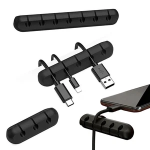 Self-adhesive Power Cord Fixing Clamp Office Winder Data Cable Desk Organizers - Picture 1 of 12