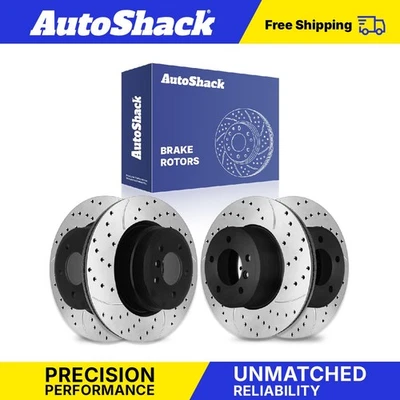 Front Rear Drilled Slotted Brake Rotors for BMW 528i xDrive 2008 535xi - Image 1 of 4