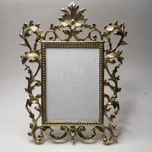 Antiker viktorianischer schwerer Messing Jugendstil Rechteck Bilderrahmen Ständer 12" x 8" - Bild 1 von 4