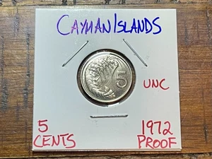 Cayman Islands π°πΎ 1972 PROOF 5 Cents (UNC) ONLY 12,000 MINTED! No Reserve! - Picture 1 of 5