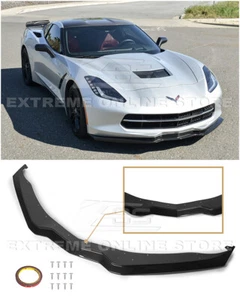 For 14-19 Corvette C7 Z06 Stage 2 PAINTED CARBON FLASH Front Bumper Lip Splitter - Foto 1 di 12