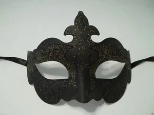 Black Light Gold Glitter Venetian Masquerade Costume Mask Halloween Party - Picture 1 of 3