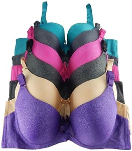 Pack of 6 Women's Solid Soft Pad Supportive Full Cup Bra 9291 - Picture 1 of 4