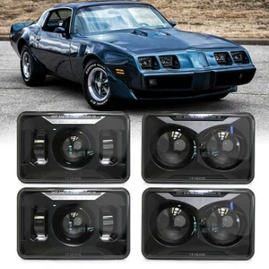 4X6" LED Headlights Hi+Lo Beam Lamp DOT Black For Ford Thunderbird Probe LTL9000 - Picture 1 of 16