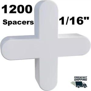 1200 count  SuperiorBilt 1/16" WALL FLOOR TILE SPACERS Cross 1/16 - Picture 1 of 6