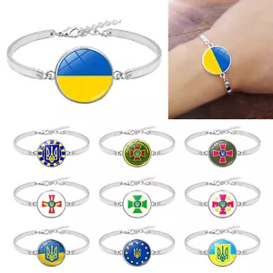 I Stand With Ucraina Bandiera Nazionale Gioielli Braccialetto Supporto Ucraina - Foto 1 di 23