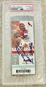 RON ACUNA JR Signed & Inscribed Rookie 2018 Ticket Nice Autograph PSA/DNA - Picture 1 of 2