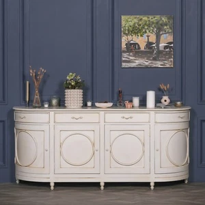 Aged Ivory Painted Mahogany Sideboard - Picture 1 of 6