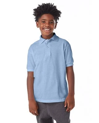 Polo Hanes Juvenil 50/50 EcoSmart Jersey Tejido Cuello Ribete 054Y Foto 1 de 2