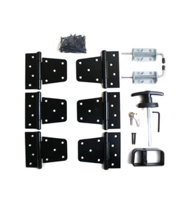 Shed Door Hardware Kit Barn Hinges, T Handle, Barrel Bolts, Screws - Picture 1 of 4