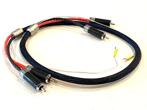 3 foot Audiophile Turntable RCA Cable with Ground and Twisted Pairs Carbon Fiber - Picture 1 of 2