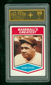 Babe Ruth 1989 CMC Baseball's Greatest Card Yankees All Star Grading 10 MINT+
