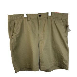 St. Johns Bay Mens 44 Comfort Stretch British Khaki Shorts Flat front Above Knee - Picture 1 of 10