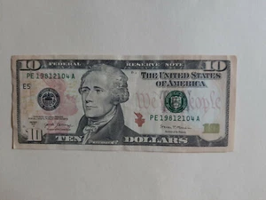 BIRTHDAY SERIAL NUMBER 10 DOLLAR BILL Feb 10, 1981 - Picture 1 of 3