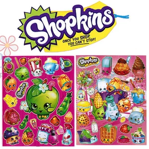 Shopkins Stickers Set 2 Sheets Vinyl Plastic Decal Laser individually Cut Images - Picture 1 of 1