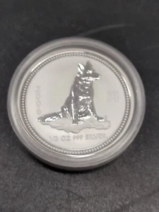 Australia 50 Cents Coin Year of the Dog 1/2 Oz Lunar Series 999 Pure Silver 2006 - Picture 1 of 5