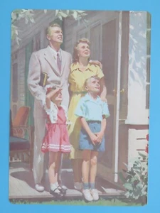 Impresión original 1966 doble cara seguidores familiares mirando hacia el cielo ángeles - Imagen 1 de 2