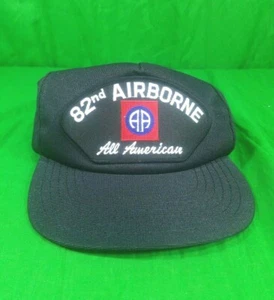 82nd Airborne All American Hat Black USA Made NWOT Snapback Military Cap - Picture 1 of 8