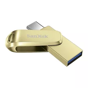 SanDisk Ultra Dual Drive Luxe 32GB 64GB 128GB 256GB USB Type C Pen Drive Gold - Bild 1 von 8