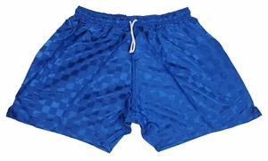 Blue Checker Polyester Soccer Shorts by VKM - Men's Small - Picture 1 of 3