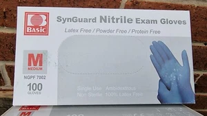 6 x Cajas de Guantes de Nitrilo Desechables Sin Polvo y Sin Látex Azul Mediano - Imagen 1 de 3
