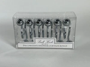 12 Piece Set Splash Home Chrome Heavy Duty Ball Shower Curtain Hooks Rings - Picture 1 of 9
