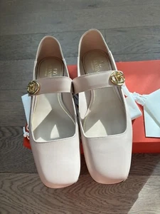 NIB Authentic Valentino Garavani VLogo Leather Mary Jane Ballerina Flats 40.5 - Picture 1 of 9